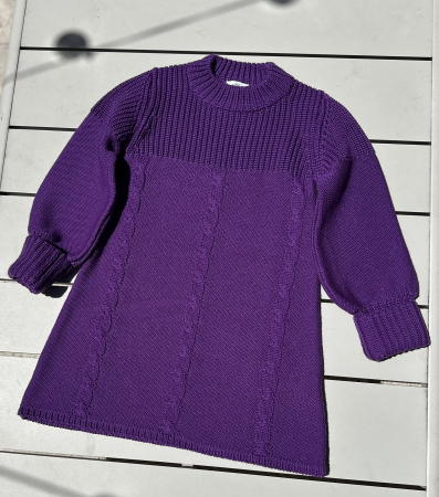 Rochița Iris Viola din lână merinos [4]