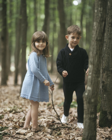 Rochița Raluca Bleu din lână merinos [2]