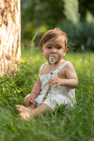Salopeta Baby B Albă din Vâscoză și Merino [3]