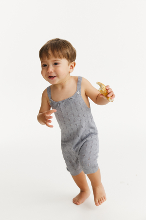 Overalls and pants - Overalls Baby B in Grey viscose and merino wool blend
