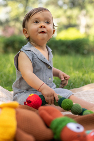 Salopeta Baby G Gri din Vâscoză și Merino [1]