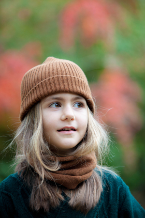 Set căciulă Rib și tub maro din lână merinos [1]