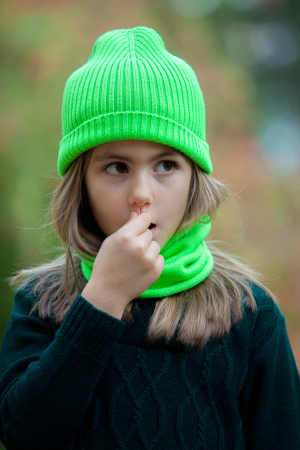 Set căciulă Rib și tub verde neon din lână merinos [3]