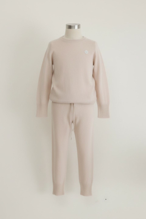 Băieți - Set Seamless Bej din lână merinos