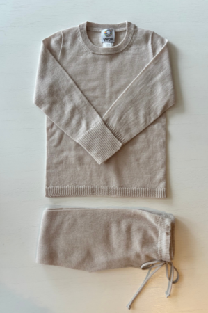 Boys - Seamless Set in Beige Merino Wool