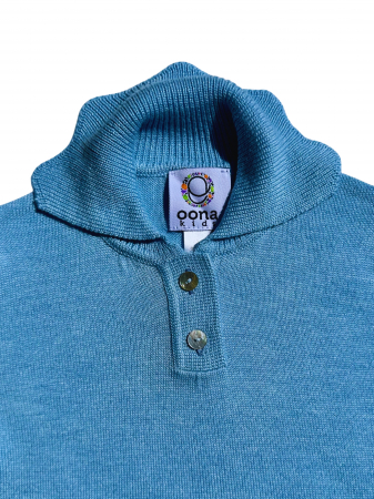 T-shirt Roona in Bleu Viscose and Merino blend [6]