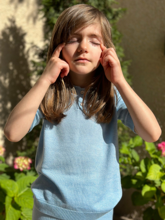 Seturi - Tricou Tricotat Roona Bleu din Vâscoză și Merino