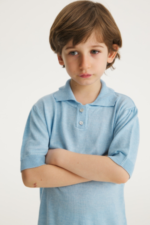 Tops - T-shirt Roona in Bleu Viscose and Merino blend