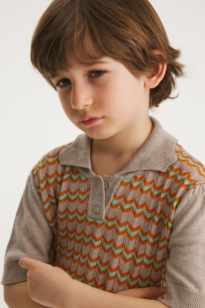 Vara - Tricou Tricotat Roona in Dungi din Vâscoză și Merino