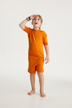 Tops - T-shirt Roona in Orange Viscose and Merino blend