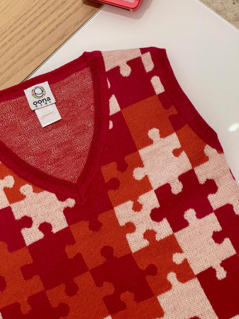 Girls - Vest Puzzle ciclam