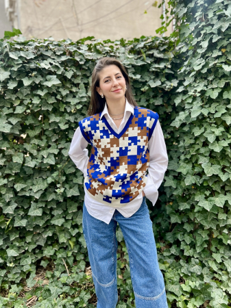 Vest Puzzle Mommy Blue [1]