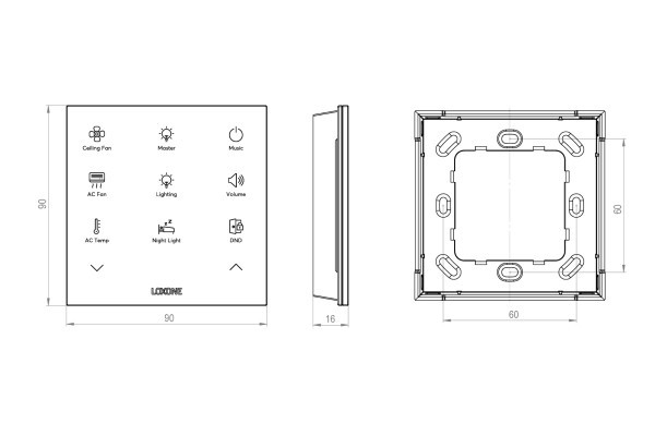 Intrerupator Touch Pure Flex Standard Air White Loxone [2]