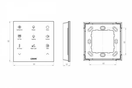 Întrerupător Smart Loxone Touch Pure Flex Air White [7]