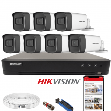 Camere supraveghere video TurboHD - Kit sistem supraveghere 7 camere 5Mpx IR