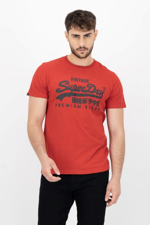 Bărbați - Tricou cu logo supradimensionat SUPERDRY, rosu, S