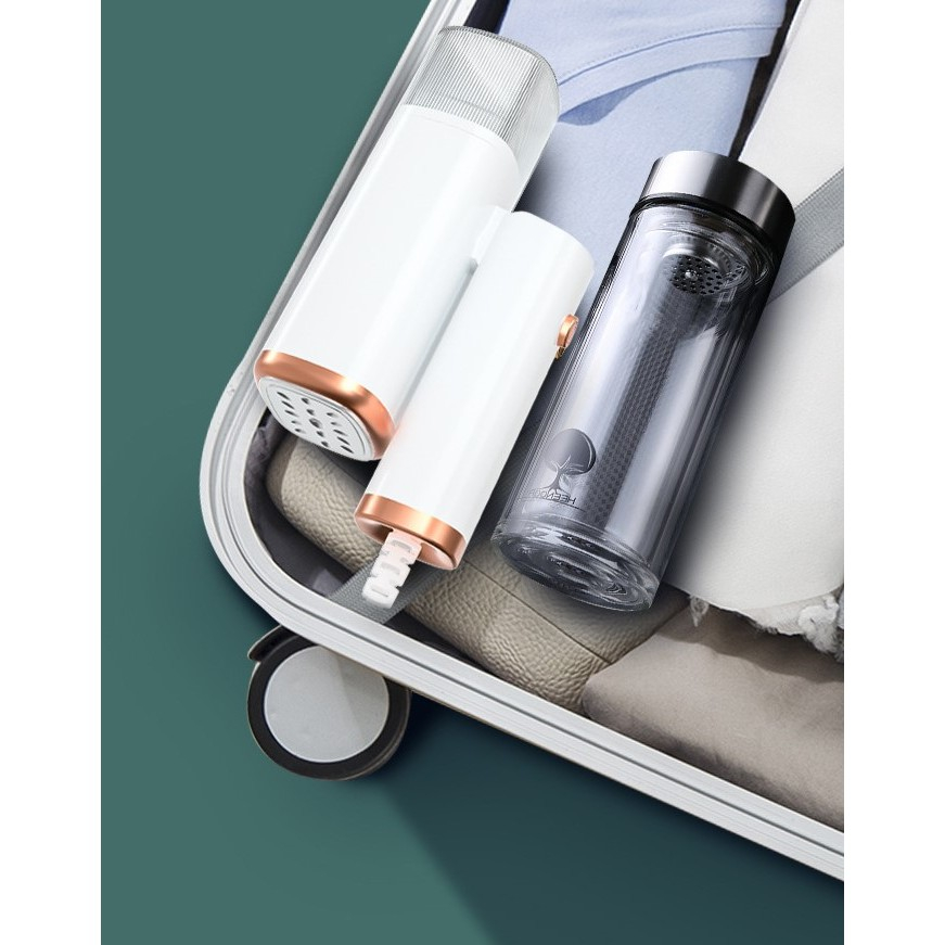 Aparat de calcat vertical portabil cu abur, putere 1000w, rezervor de 100 ml, priza, functie anti calcar si auto curatare, pliabil, 15x17x7.5 cm, alb [5]