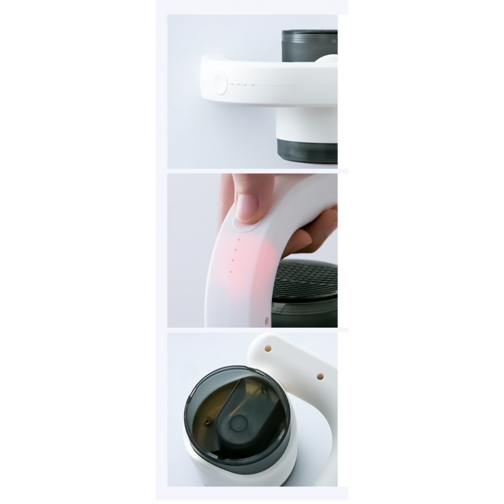 Aparat pentru curatat scame, par si praf, cu led, pentru diferite tipuri de material, cu lame din otel inoxidabil, compartiment de depozitare, maner reglabil, 11x10.5x8.7 cm, alb [7]