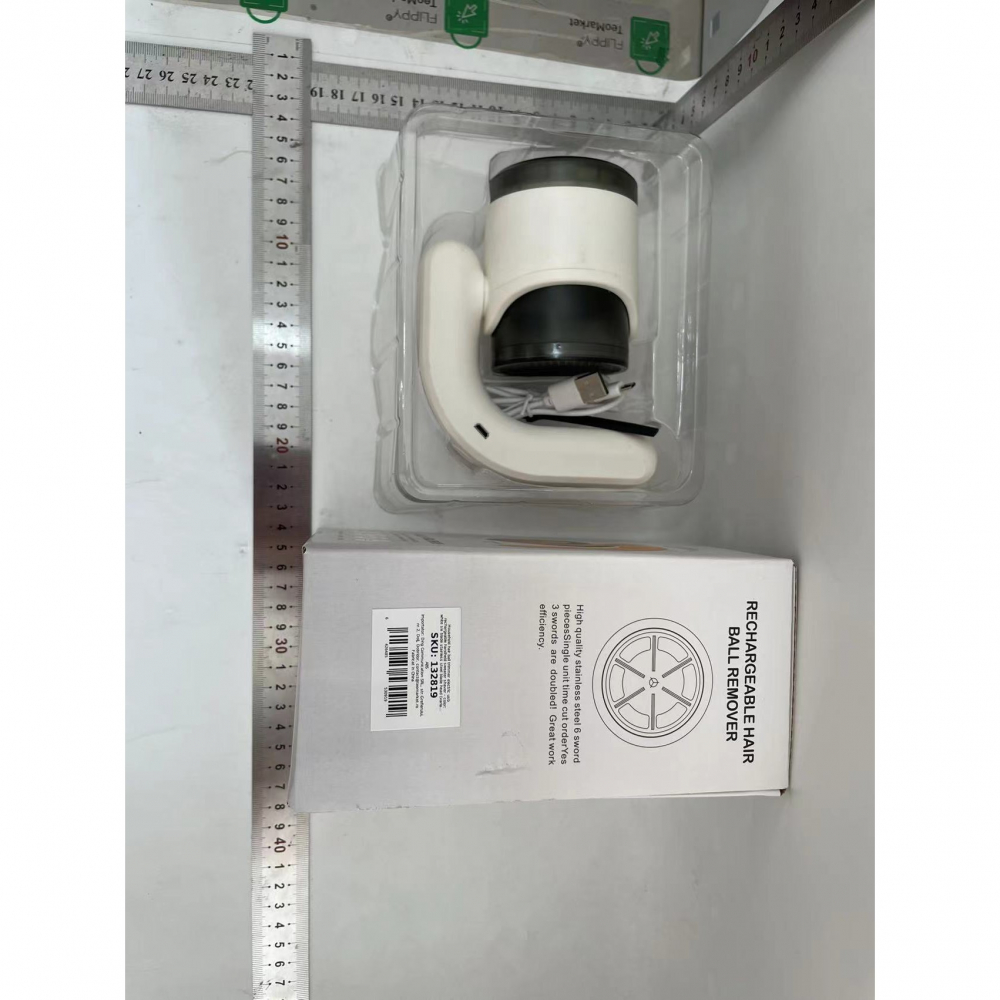 Aparat pentru curatat scame, par si praf, cu led, pentru diferite tipuri de material, cu lame din otel inoxidabil, compartiment de depozitare, maner reglabil, 11x10.5x8.7 cm, alb [2]