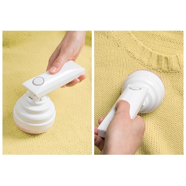 Aparat pentru curatat scame, par si praf, trimmer pentru diferite tipuri de material, cu lame din otel inoxidabil, maner flexibil, incarcare prin usb, 13x8 cm, alb [12]