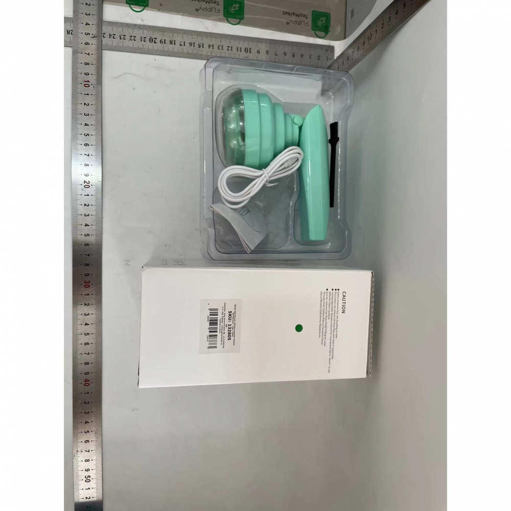 Aparat pentru curatat scame, par si praf, trimmer pentru diferite tipuri de material, cu lame din otel inoxidabil, maner flexibil, incarcare prin usb, 13x8 cm, verde [2]