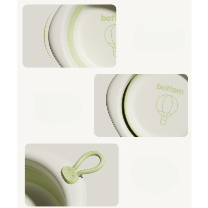 Cada pliabila pentru baie pentru copii, cadita pentru bebelusi, model romb cu balon, verde, 31.5x31.5x3.5 cm, 3l [6]