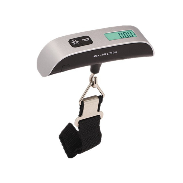 Cantar digital de mana curea, cantar portabil, cantarire bagaje, capacitate 50 kg, functie de tara, 12.5 x 2.8 x 2.8 cm, alb-negru [6]