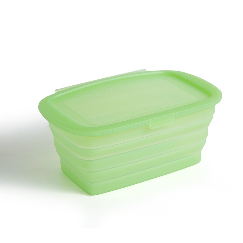 Caserola din silicon, pliabila, 1l, 18.8 x 8 x 11.5 cm, rezistenta temperaturi extreme, verde [9]