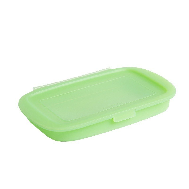 Caserola din silicon, pliabila, 1l, 18.8 x 8 x 11.5 cm, rezistenta temperaturi extreme, verde [10]