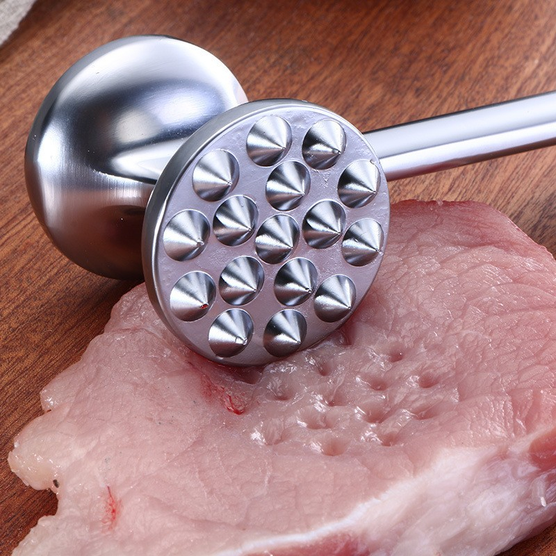 Ciocan pentru snitele si carne  din aliaj de zinc, maner antialunecare, doua capete, 22 cm, argintiu [8]