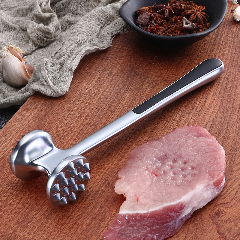 Ciocan pentru snitele si carne  din aliaj de zinc, maner antialunecare, doua capete, 22 cm, argintiu [7]