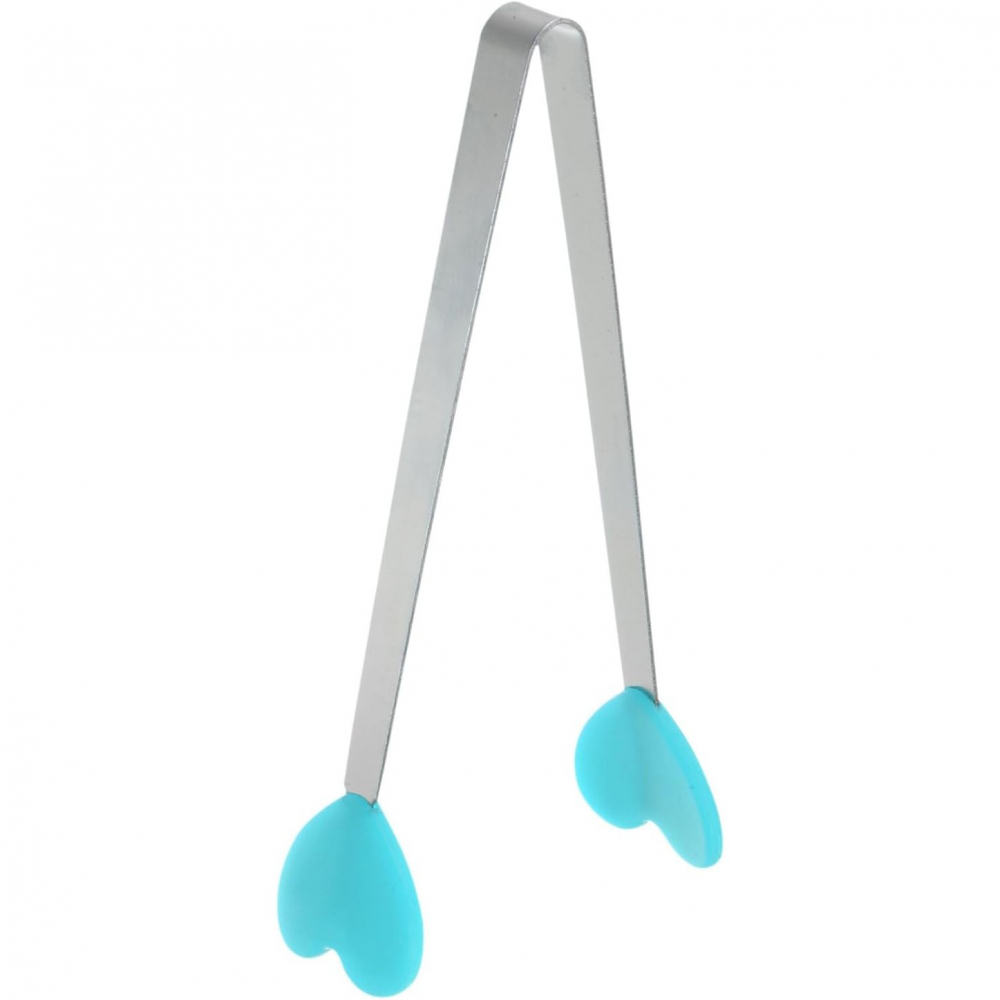 Cleste creativ pentru mancare, model inimioare din silicon, 14.5x3 cm, rezistent la temperaturi inalte si coroziune, albastru [7]