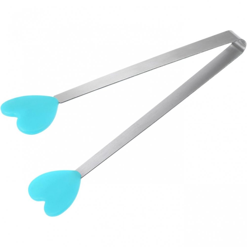 Cleste creativ pentru mancare, model inimioare din silicon, 14.5x3 cm, rezistent la temperaturi inalte si coroziune, albastru [6]