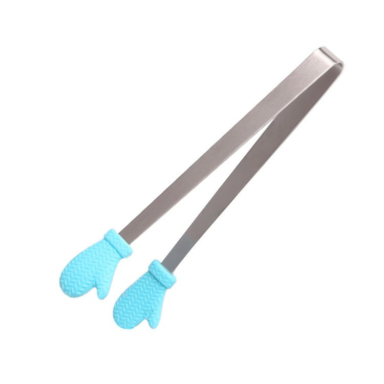 Cleste creativ pentru mancare, model manusi din silicon, 14.5x3 cm, rezistent la temperaturi inalte si coroziune, albastru [2]