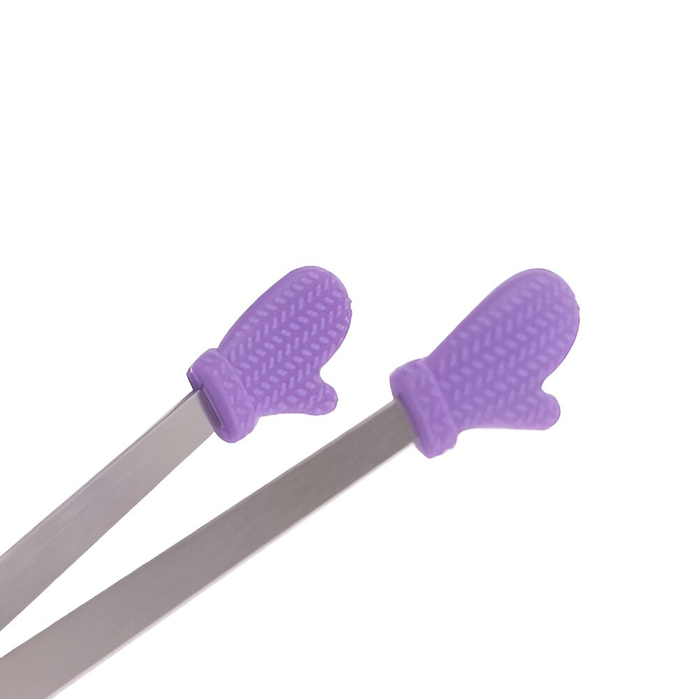Cleste creativ pentru mancare, model manusi din silicon, 14.5x3 cm, rezistent la temperaturi inalte si coroziune, mov [3]