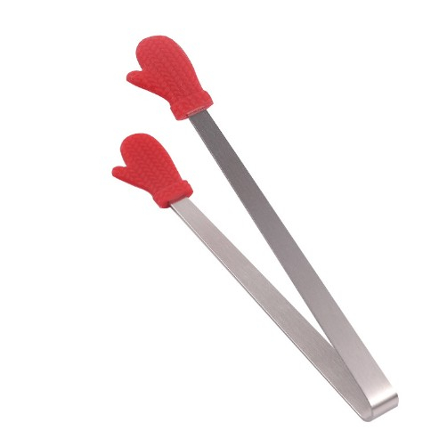 Cleste creativ pentru mancare, model manusi din silicon, 14.5x3 cm, rezistent la temperaturi inalte si coroziune, rosu [1]