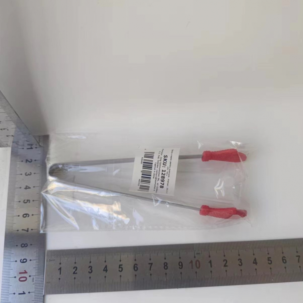 Cleste creativ pentru mancare, model manusi din silicon, 14.5x3 cm, rezistent la temperaturi inalte si coroziune, rosu [2]