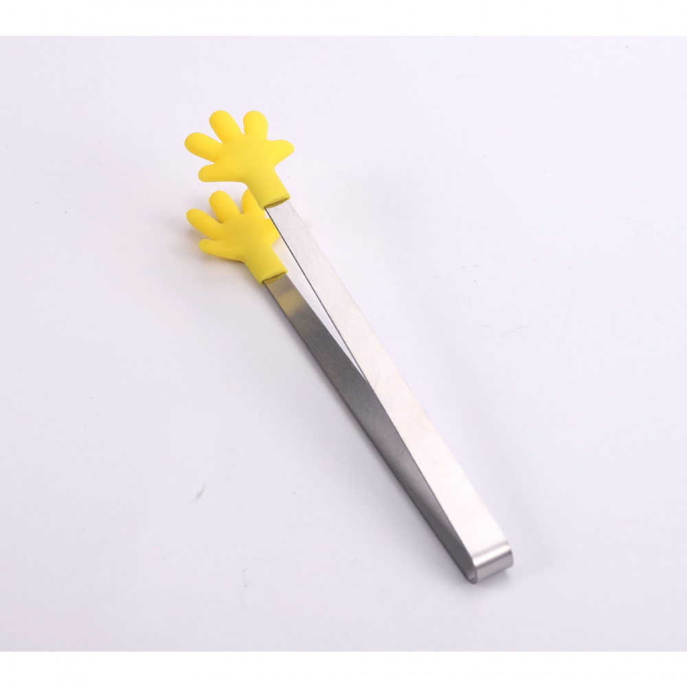 Cleste creativ pentru mancare, model manute din silicon, 14.5x3 cm, rezistent la temperaturi inalte si coroziune, galben [3]