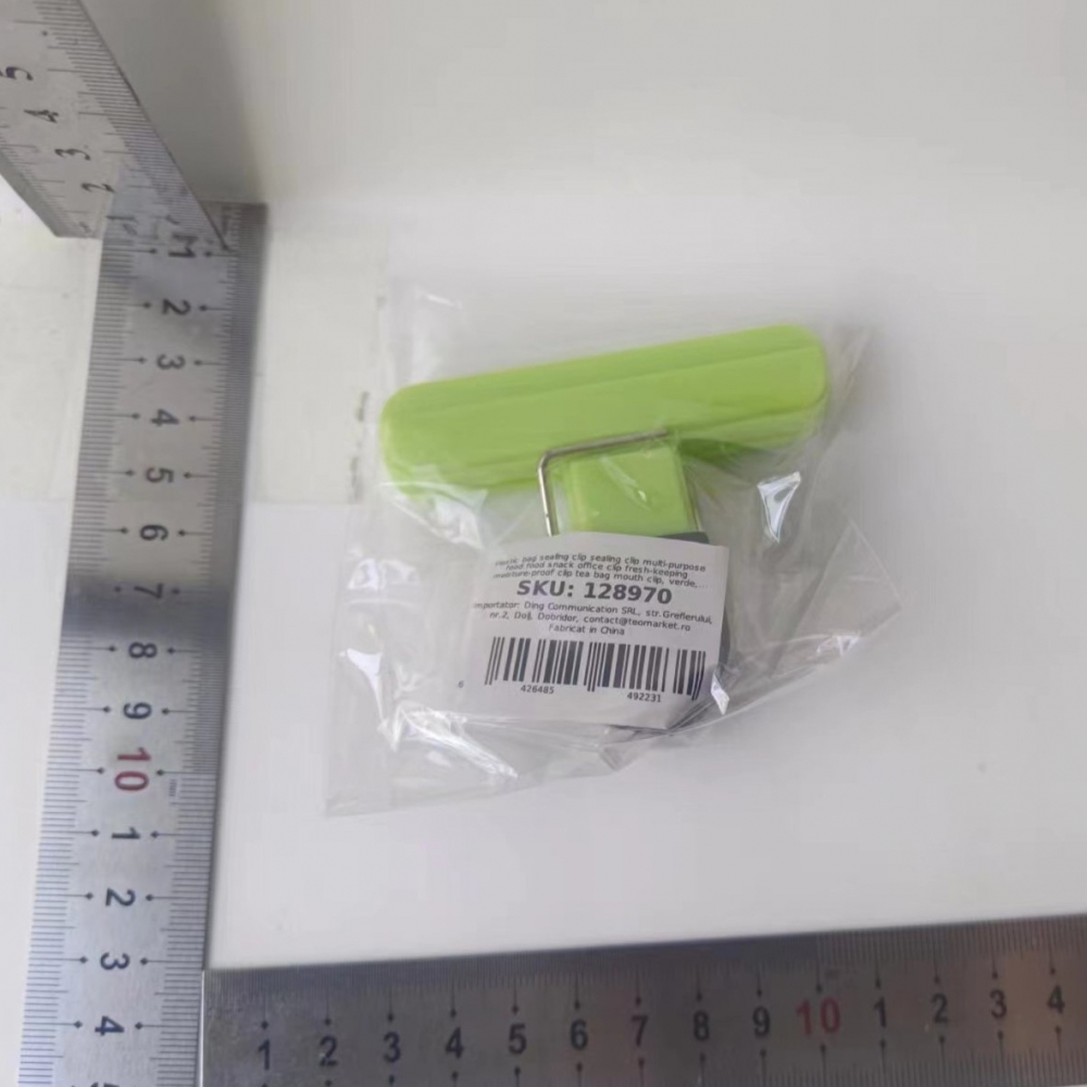 Cleste multifunctional pentru sigilarea pungilor, din plastic, mentine alimentele proaspete, 7x6.5 cm, verde [2]
