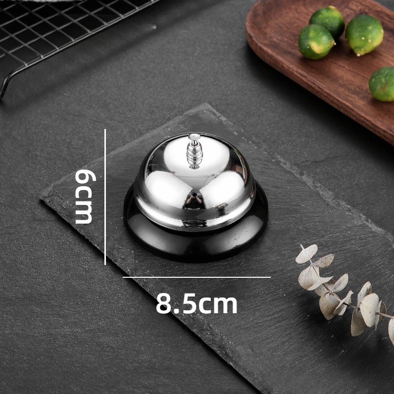 Clopotel sonerie metalica  pentru receptie hoteluri, baruri, restaurante, material metal si plastic, 6 x 8.5 cm, argintiu [2]