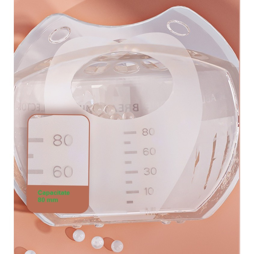Colector de lapte matern, din silicon safety, anti-debordare, 80 ml, transparent [2]