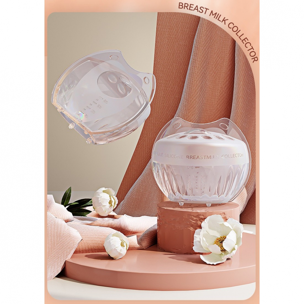 Colector de lapte matern, din silicon safety, anti-debordare, 80 ml, transparent [7]