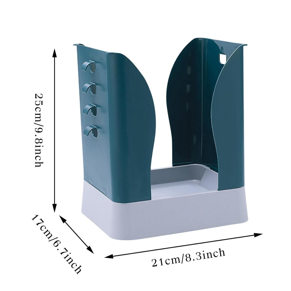 Cos de gunoi extensibil, din plastic, reglabil, pliabil, versatil, pentru bucatarie, baie sau birou, cos universal, 21x25x17 cm, albastru gri [5]