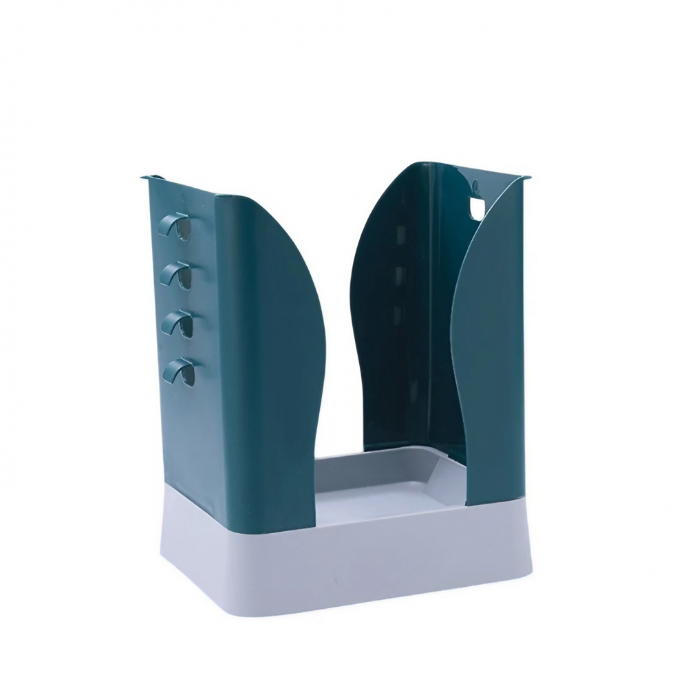 Cos de gunoi extensibil, din plastic, reglabil, pliabil, versatil, pentru bucatarie, baie sau birou, cos universal, 21x25x17 cm, albastru gri [1]
