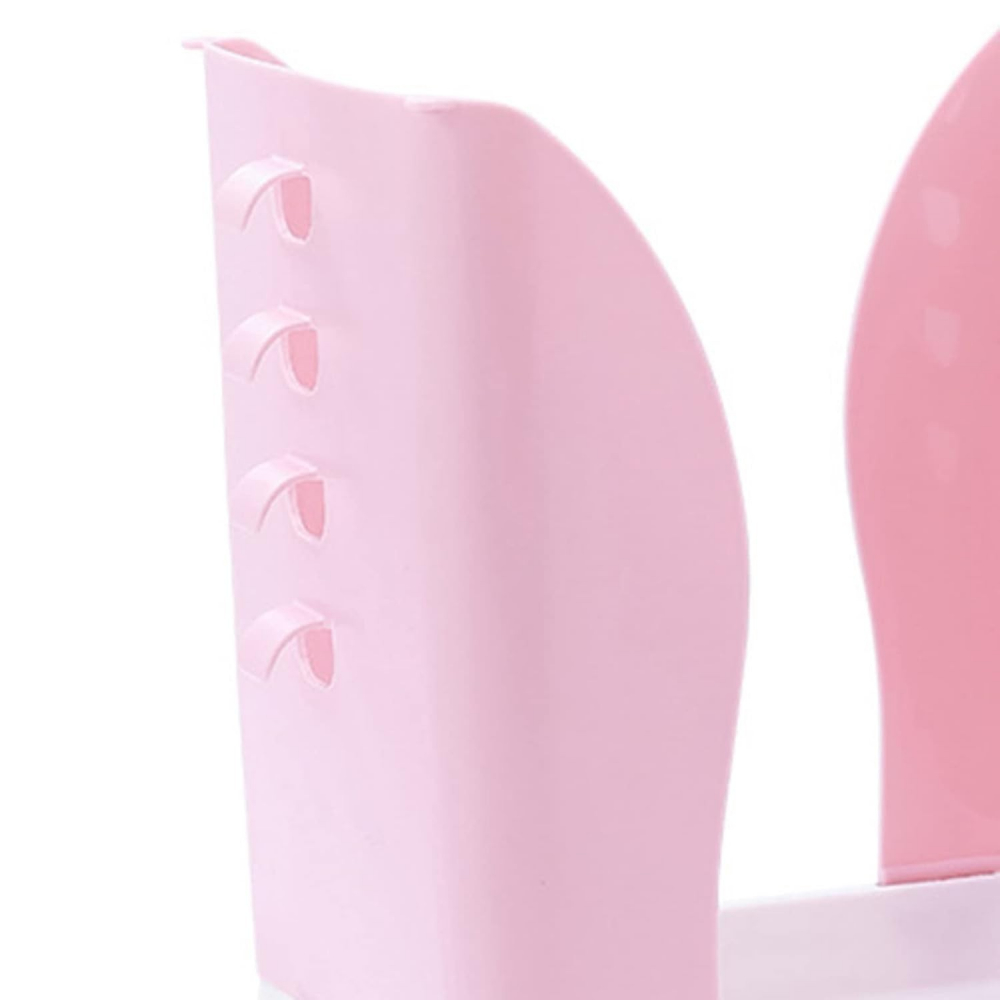 Cos de gunoi extensibil, din plastic, reglabil, pliabil, versatil, pentru bucatarie, baie sau birou, cos universal, 21x25x17 cm, roz alb [6]