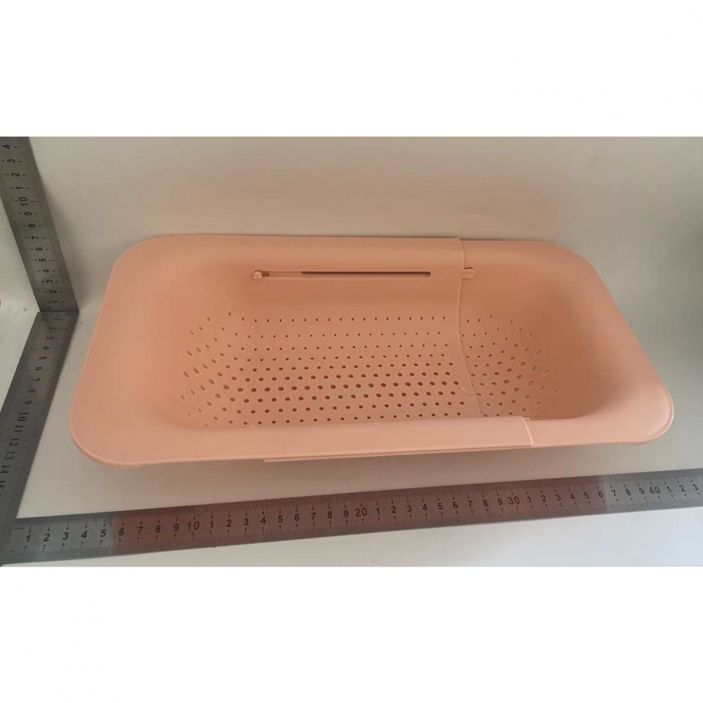 Cos pentru scurgere chiuveta de bucatarie, plastic, telescopic, 36x20x5 cm, roz [2]