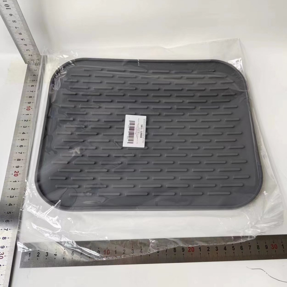 Covoras din silicon pentru scurgere vase, uz casnic, rezistent la temperaturi ridicate, izolator, 30x24 cm, negru [11]