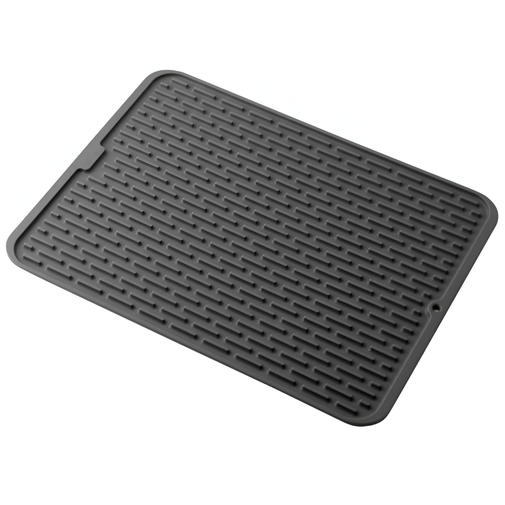 Covoras din silicon pentru scurgere vase, uz casnic, rezistent la temperaturi ridicate, izolator, 43x32.5 cm, negru [5]