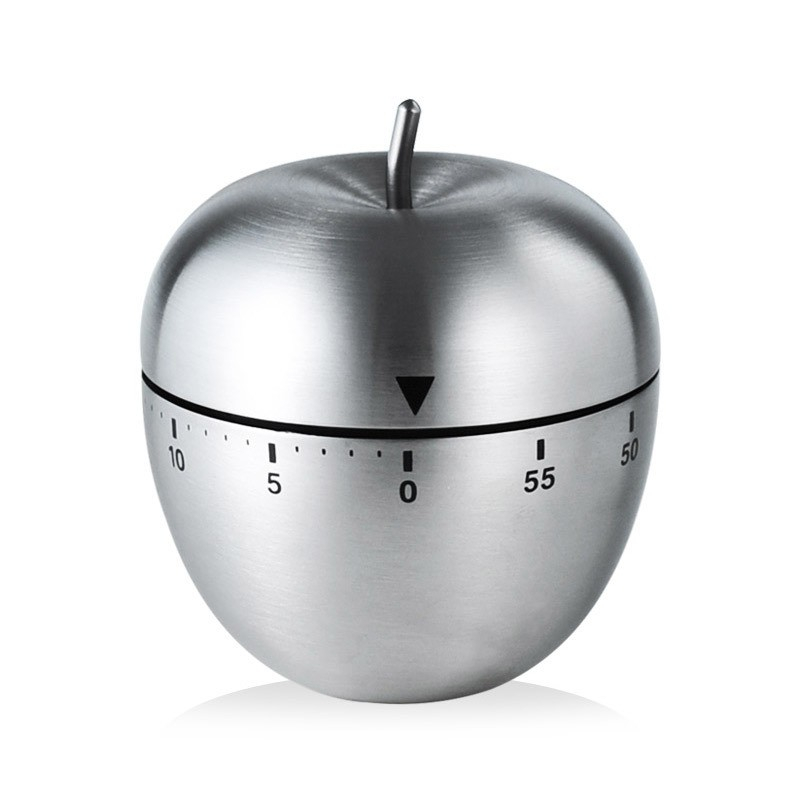 Cronometru de bucatarie, mecanic, forma de mar, din otel inoxidabil, 60 min timer, 7.5 x 6.2 cm, argintiu [5]
