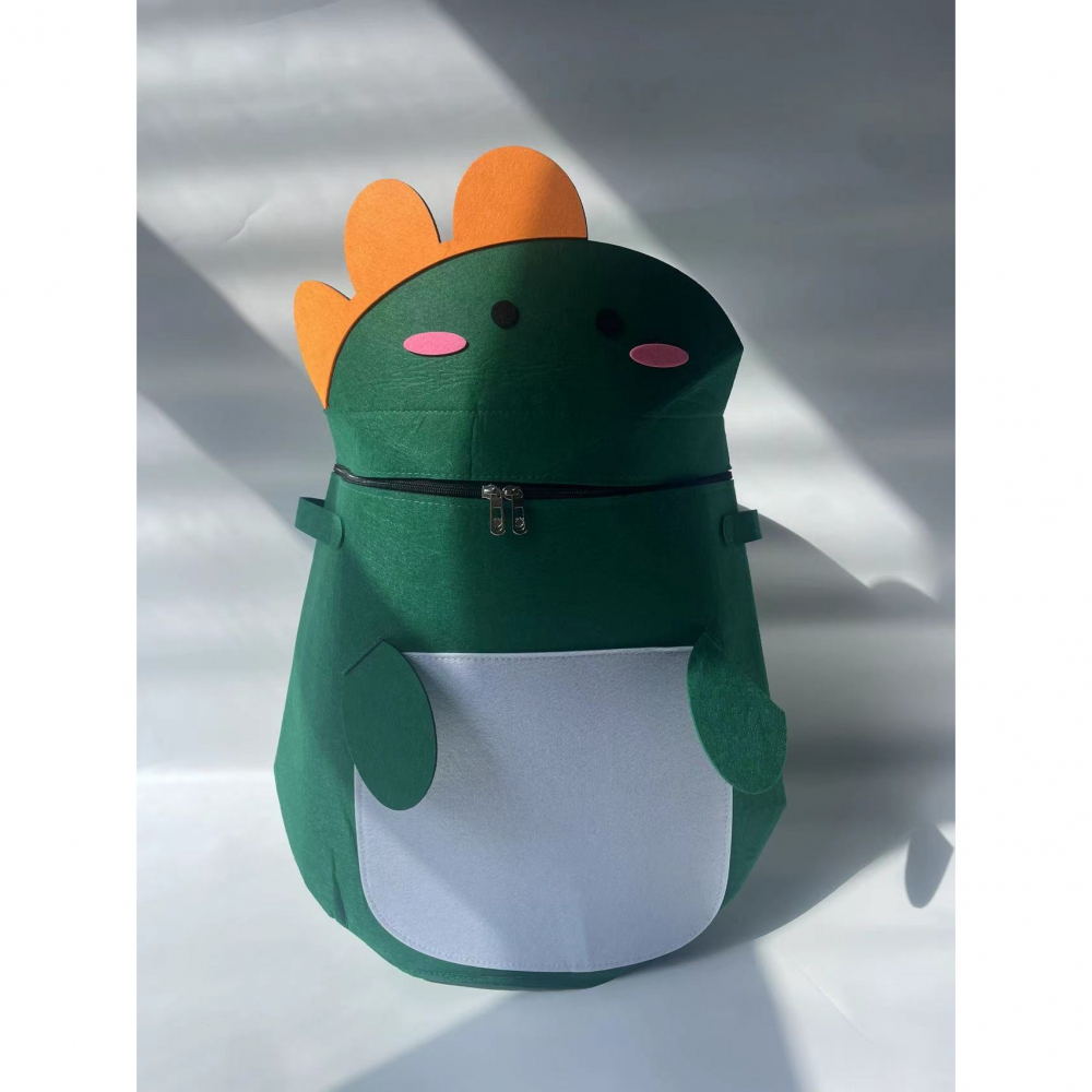 Cutie de depozitare 2in1, impermeabila, covor pentru jucarii si lego 150cm, capacitate mare, cu manere, cu sfori, inaltime 40cm, model dinozaur, verde [2]